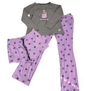 Life is Good 3 Piece Pajama Set Small Shorts Panta Top Coffee Mug Start Me Up